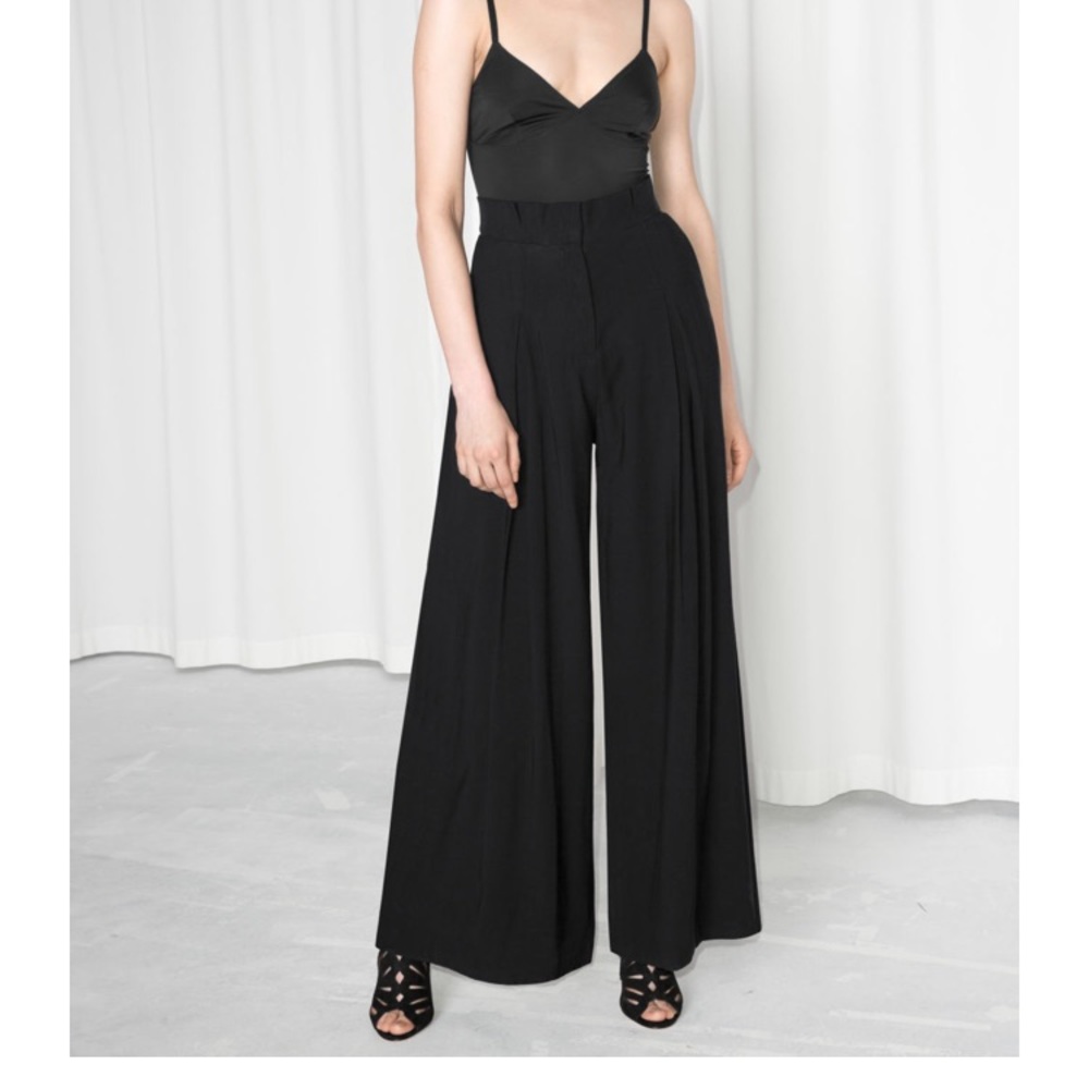 & Other Stories Paper Bag Waist Wide Trousers